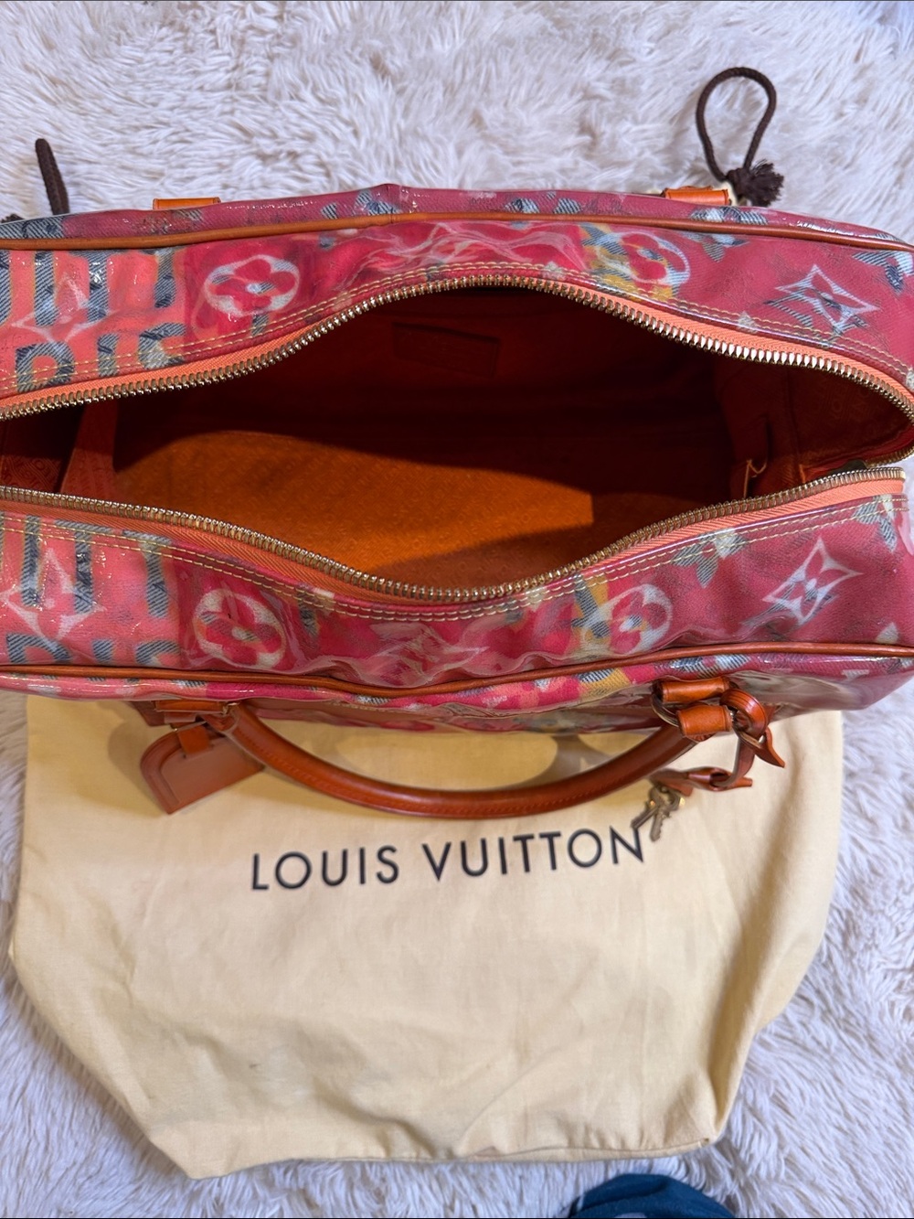 Louis Vuitton LV Richard Prince Pink Denim Defile Weekender PM Pulp Bag - Picture 12 of 14